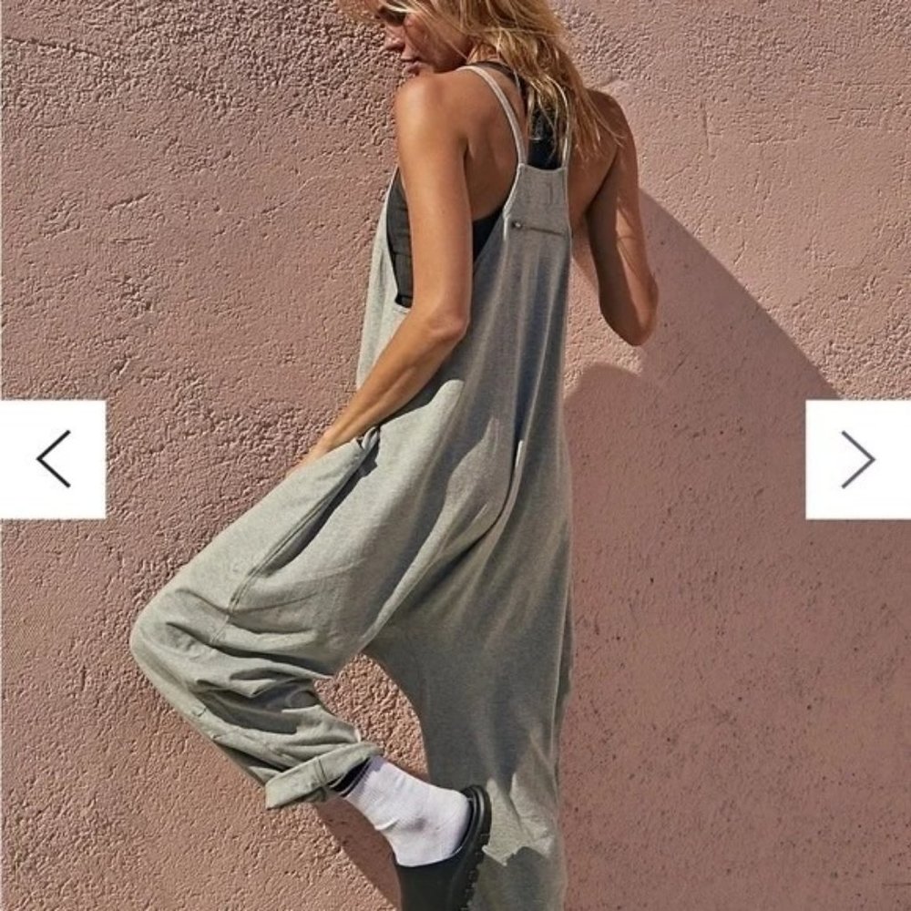 Free People Hot Shot Jumpsuit Size XS NEW Romper Light Gray